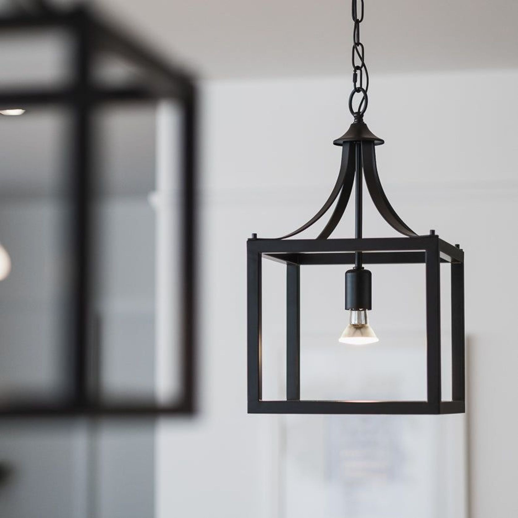 Hampton Style Lantern Pendant Light Langham Black ArchiPro AU