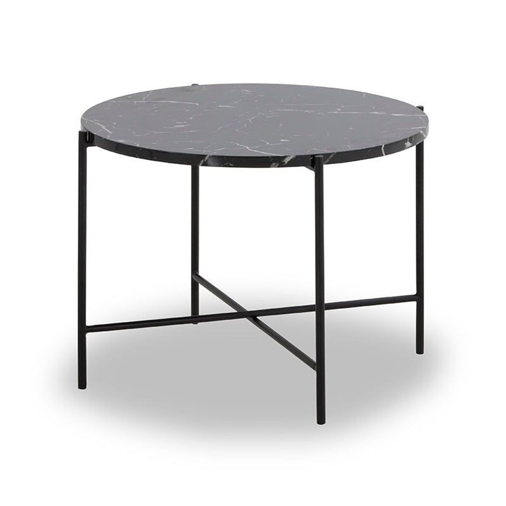 JADEN Side Table Large 60cm - Black & White gallery detail image