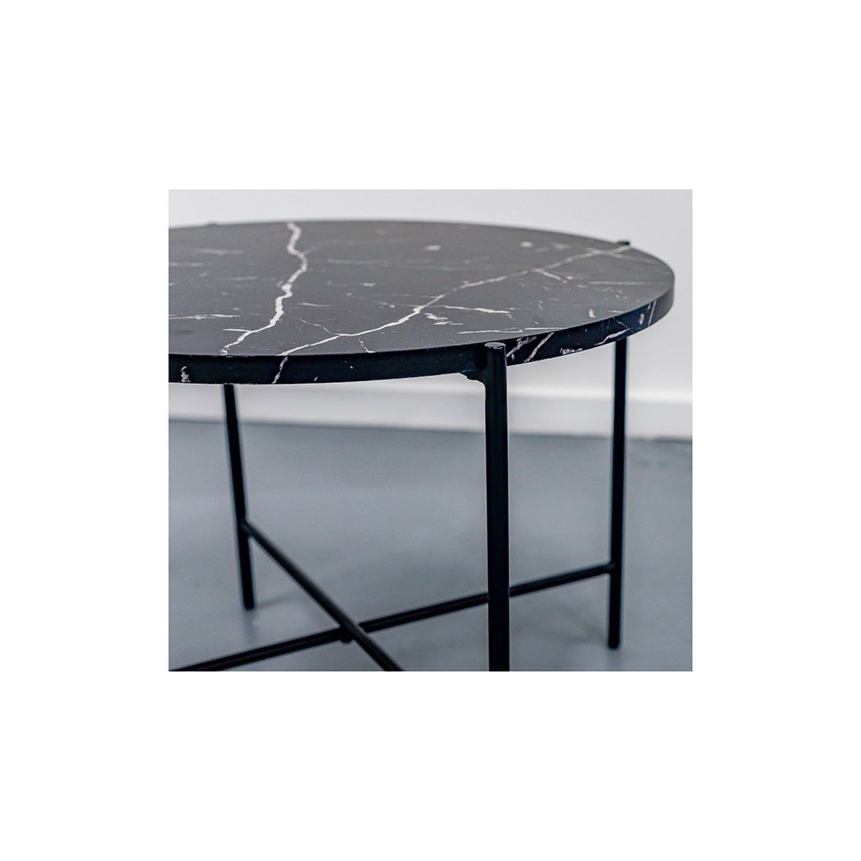 JADEN Side Table Large 60cm - Black & White gallery detail image