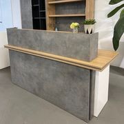 JARIN  Reception Desk 1.8M Right Panel - Carbon Grey & White Colour gallery detail image