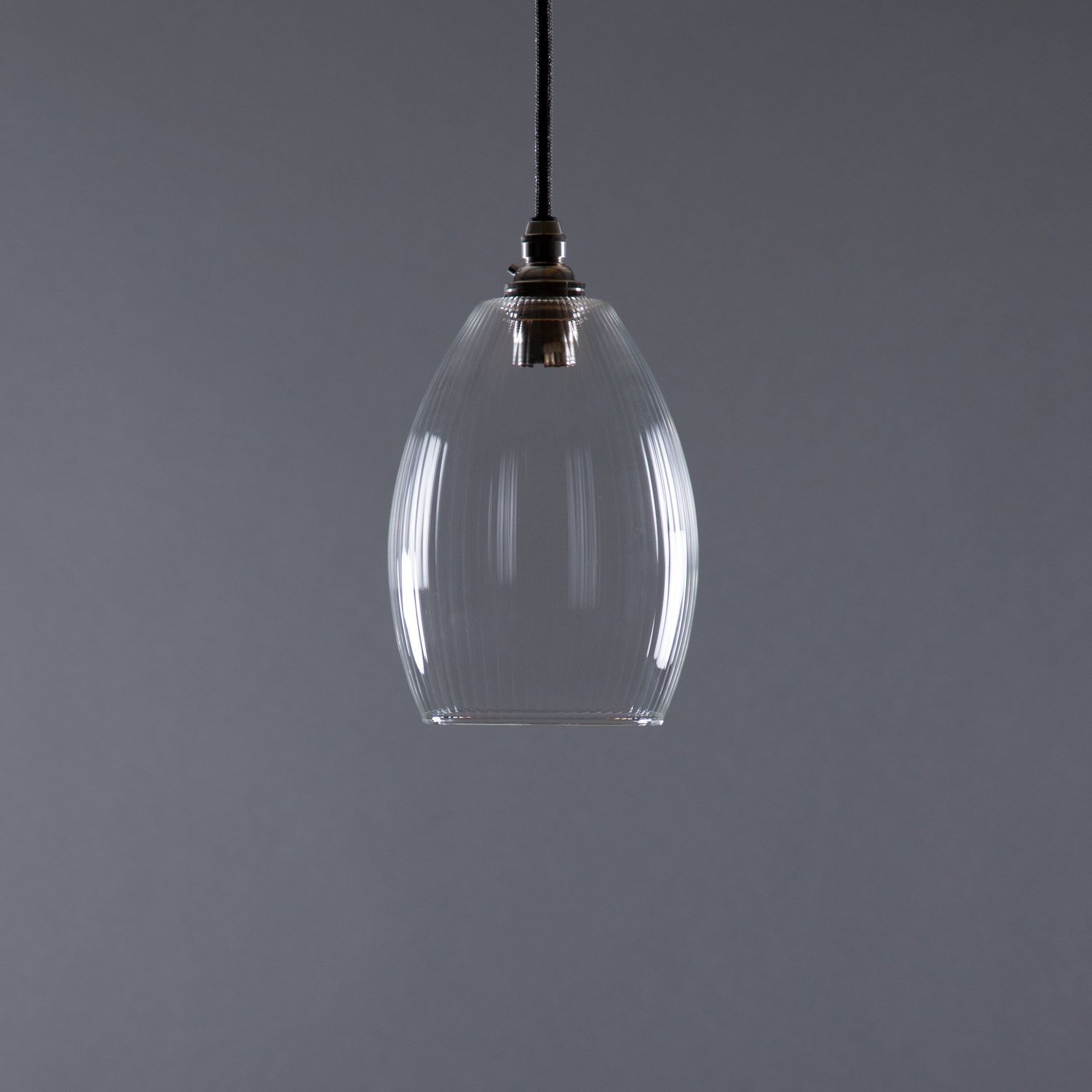 Jules Fine Ribbed Glass Pendant gallery detail image