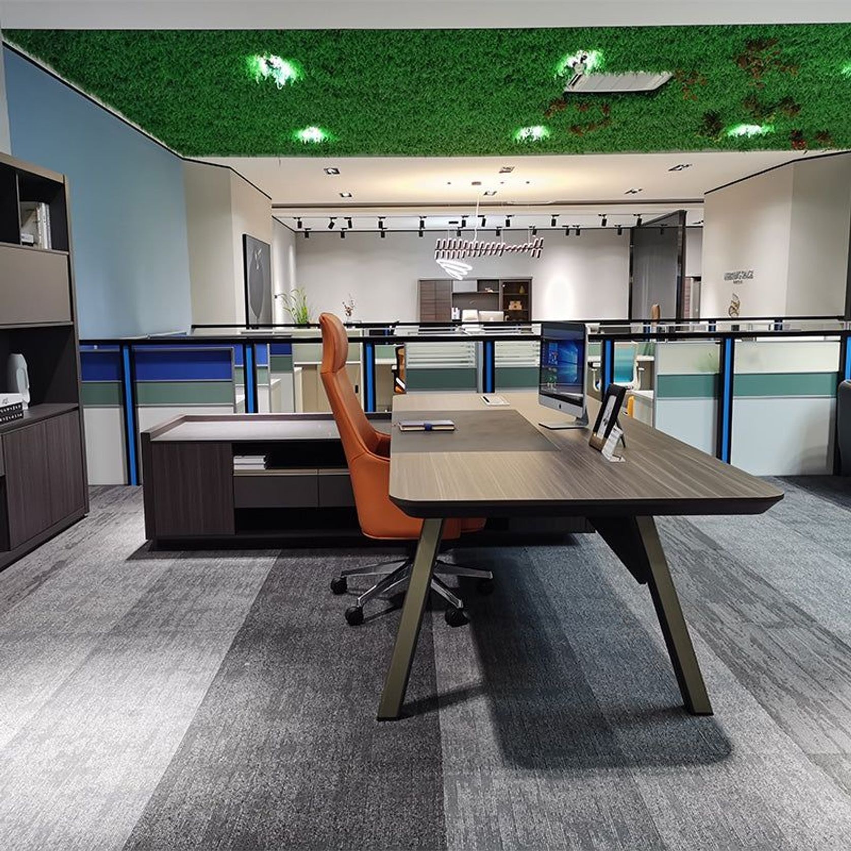 KAISON Executive Desk with Reversible Return 2M - Brown Grey gallery detail image