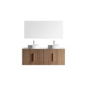 Orio Eden Light Walnut 1500mm Double Bowl Wall Hung Vanity gallery detail image