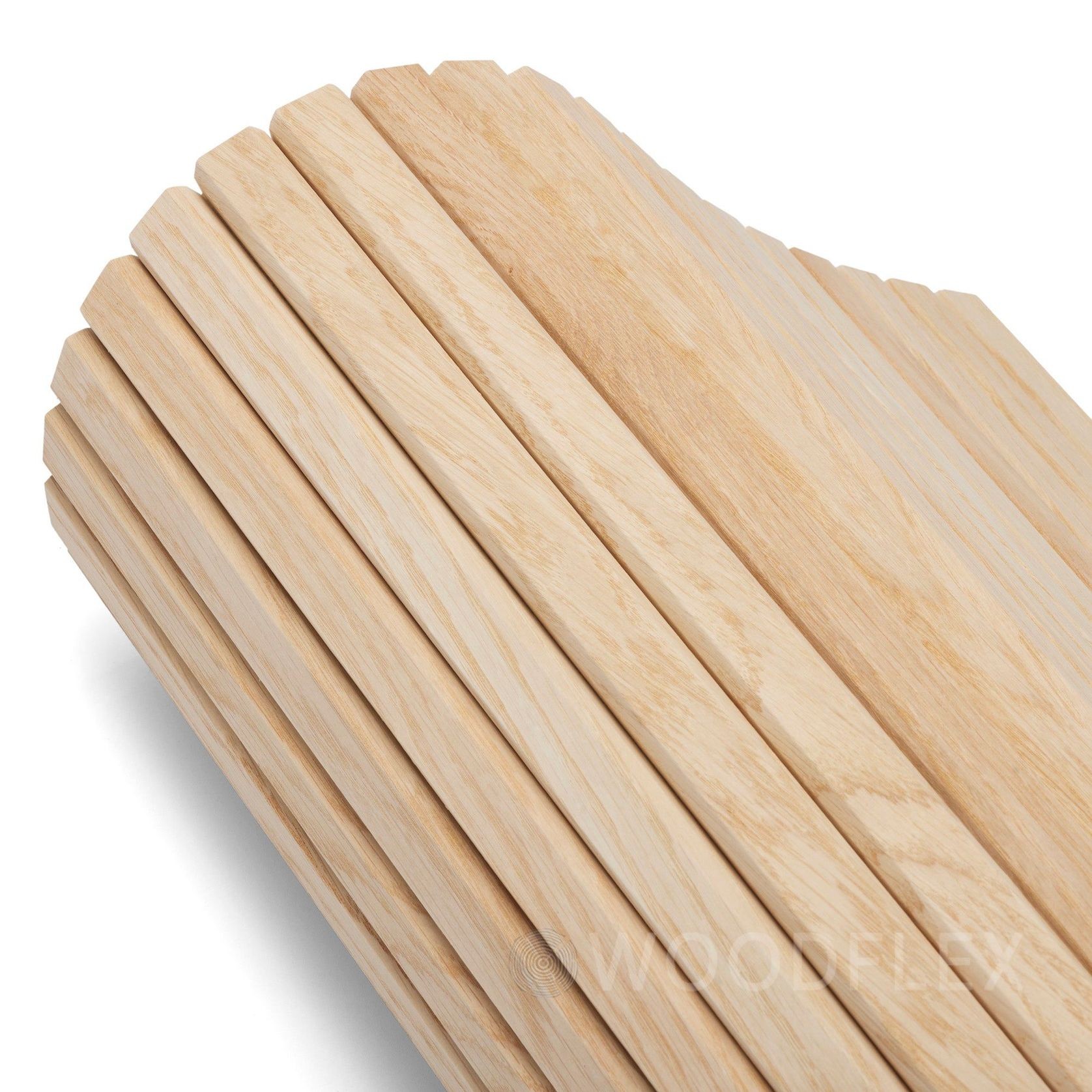 WOODFLEX Flexible Wooden Slat Wall Panel - Oak Veneer - 3000mm x 600mm - Trapezium gallery detail image