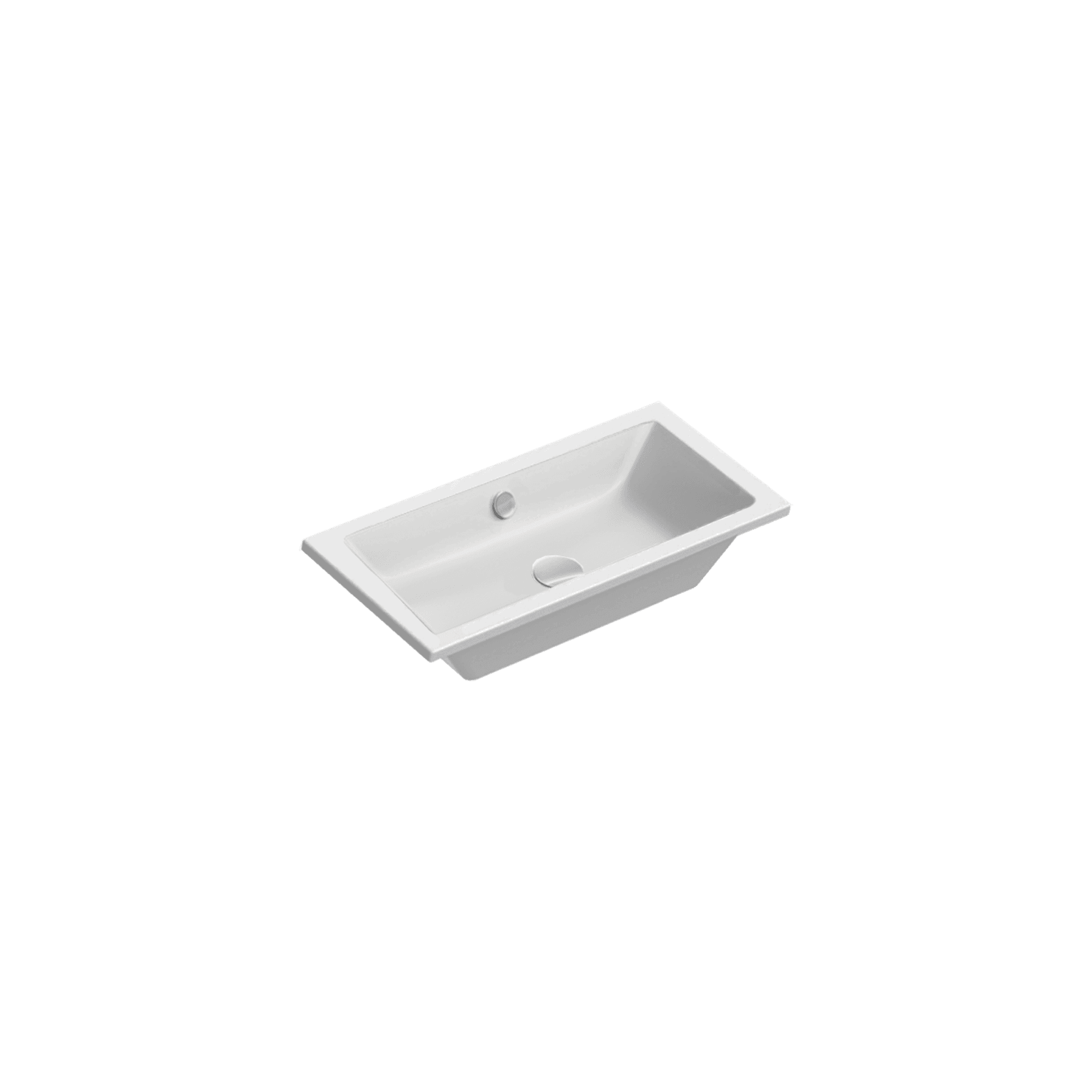 Kube X 80 Inset Basin Matt Gloss White gallery detail image