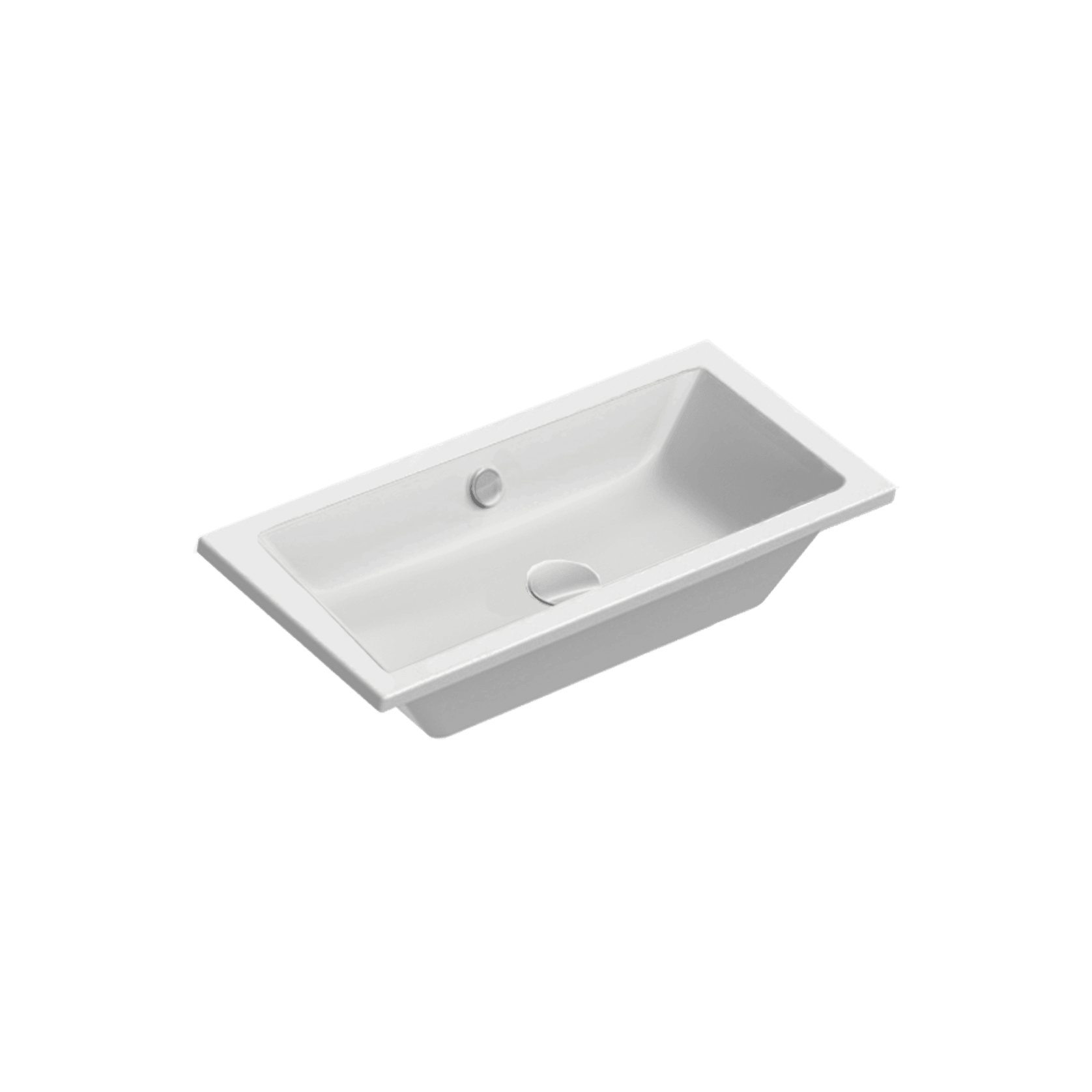 Kube X 80 Inset Basin Matt Gloss White gallery detail image