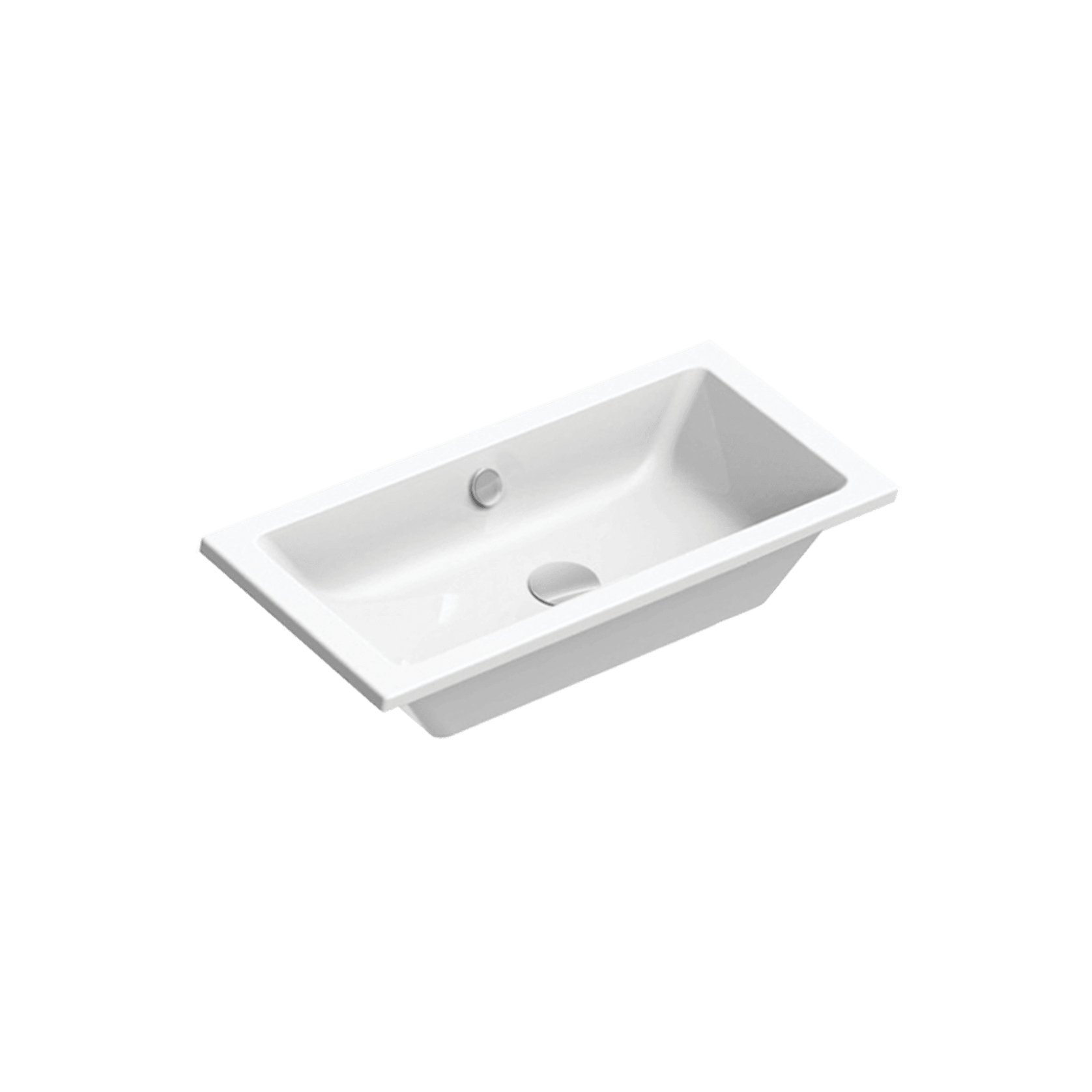 Kube X 80 Inset Basin Gloss White gallery detail image