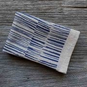 Hand-printed 100% Linen Tea Towel - Twigs, Navy Blue gallery detail image