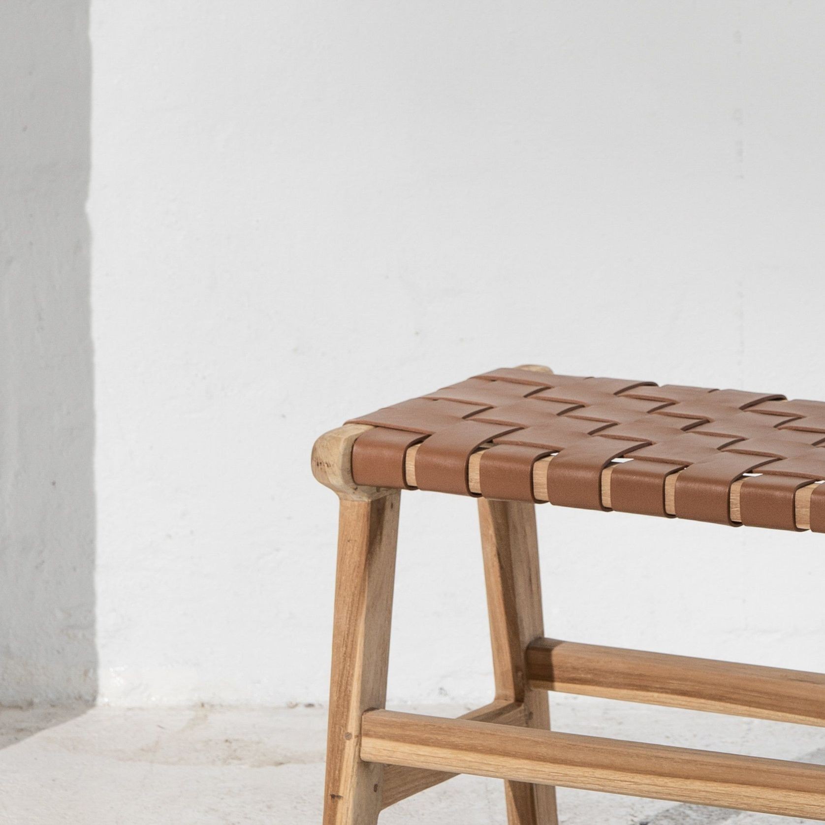 Kemi Tan Leather Bench gallery detail image