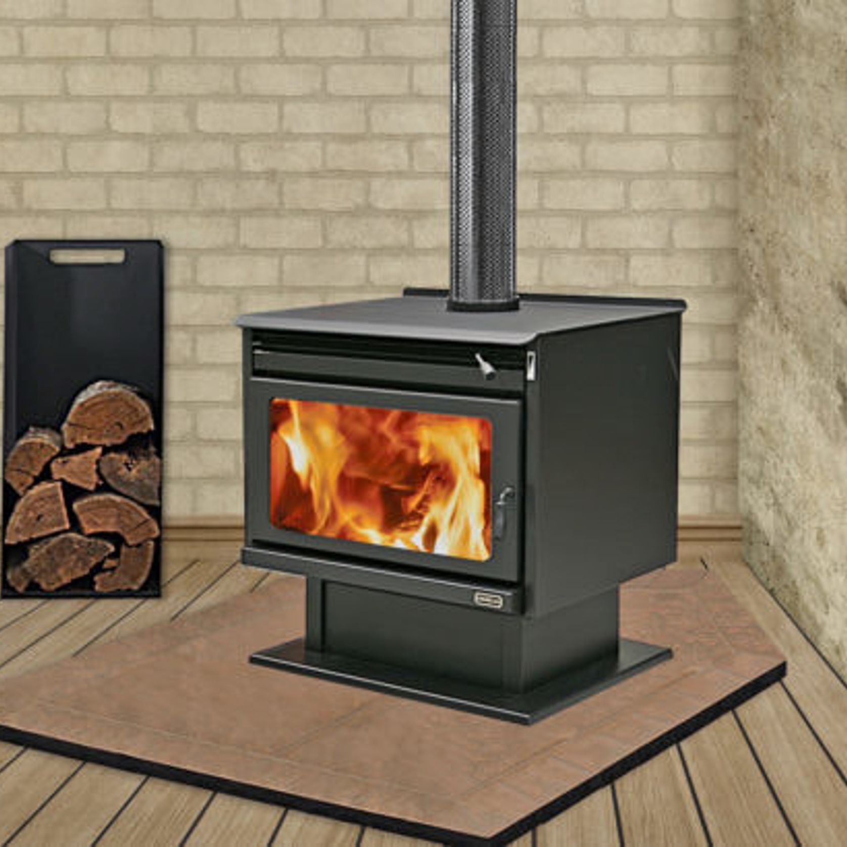 Kemlan XL Wood Fireplace With 4 M Flue Kit gallery detail image