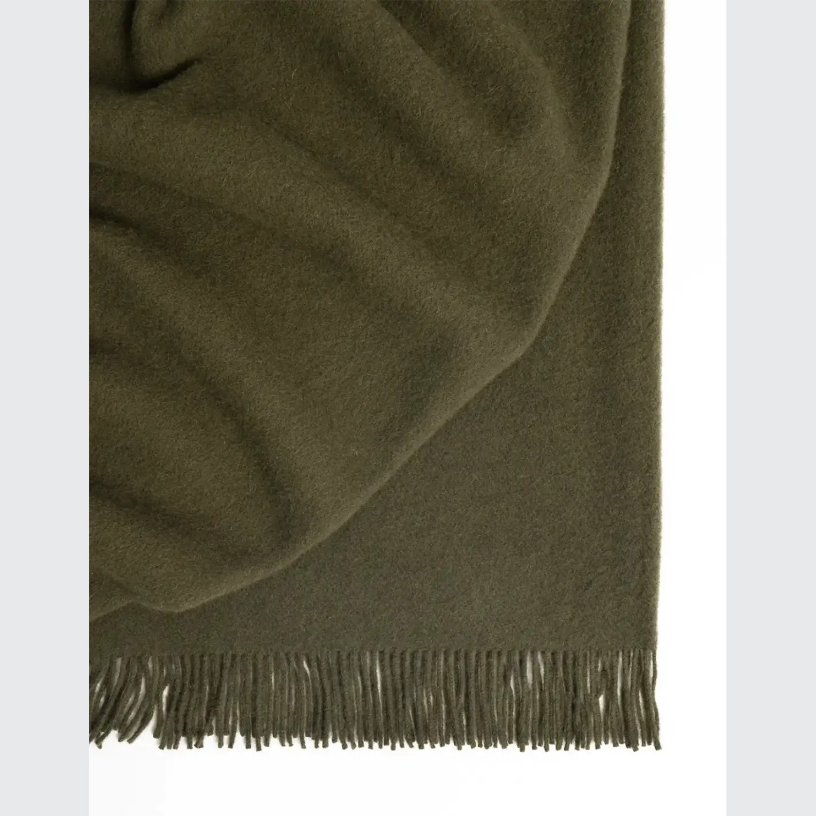 Weave Home Nevis Throw Blanket - Kelp | NZ Lambswool gallery detail image