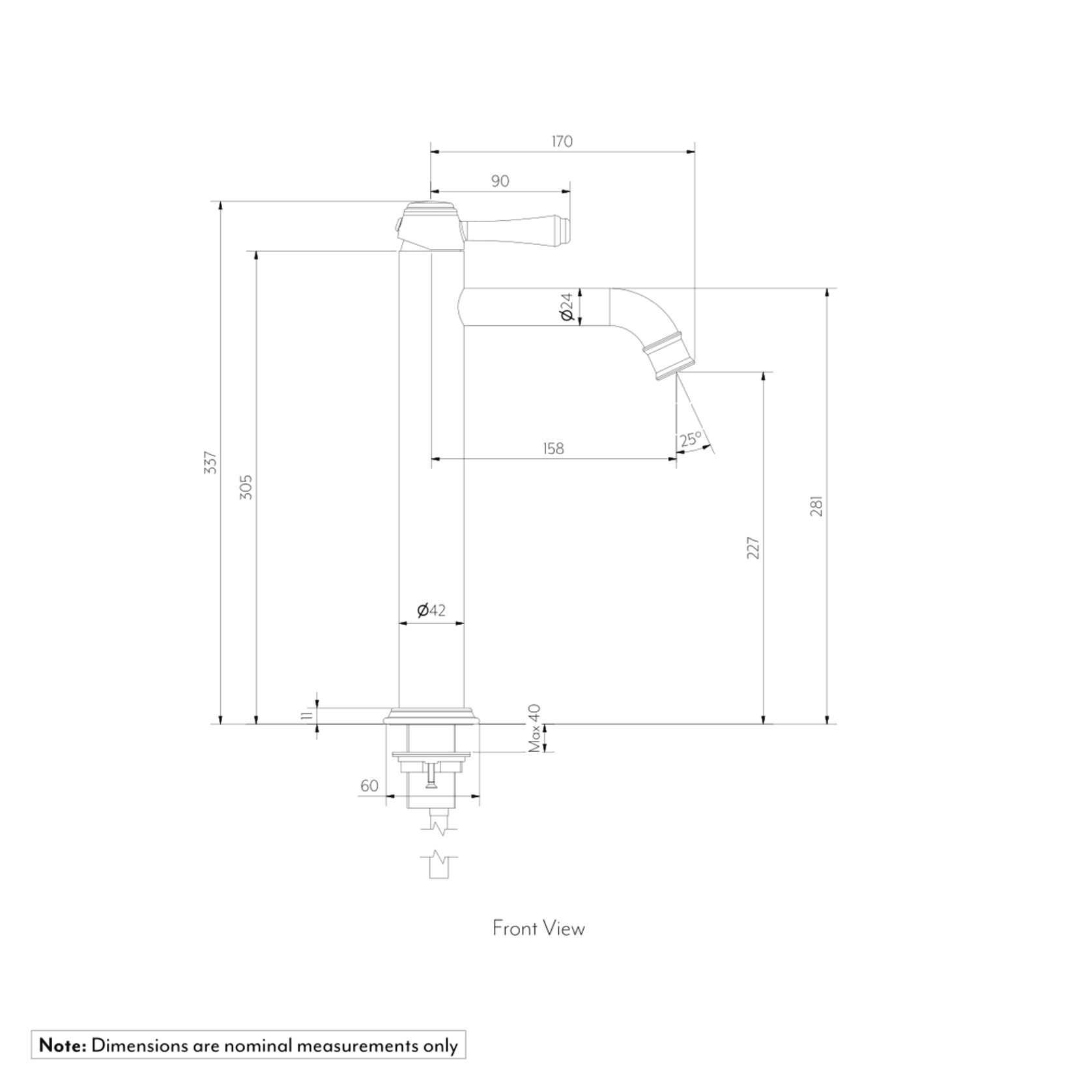 Kingsley Extended Basin Mixer - Chrome gallery detail image