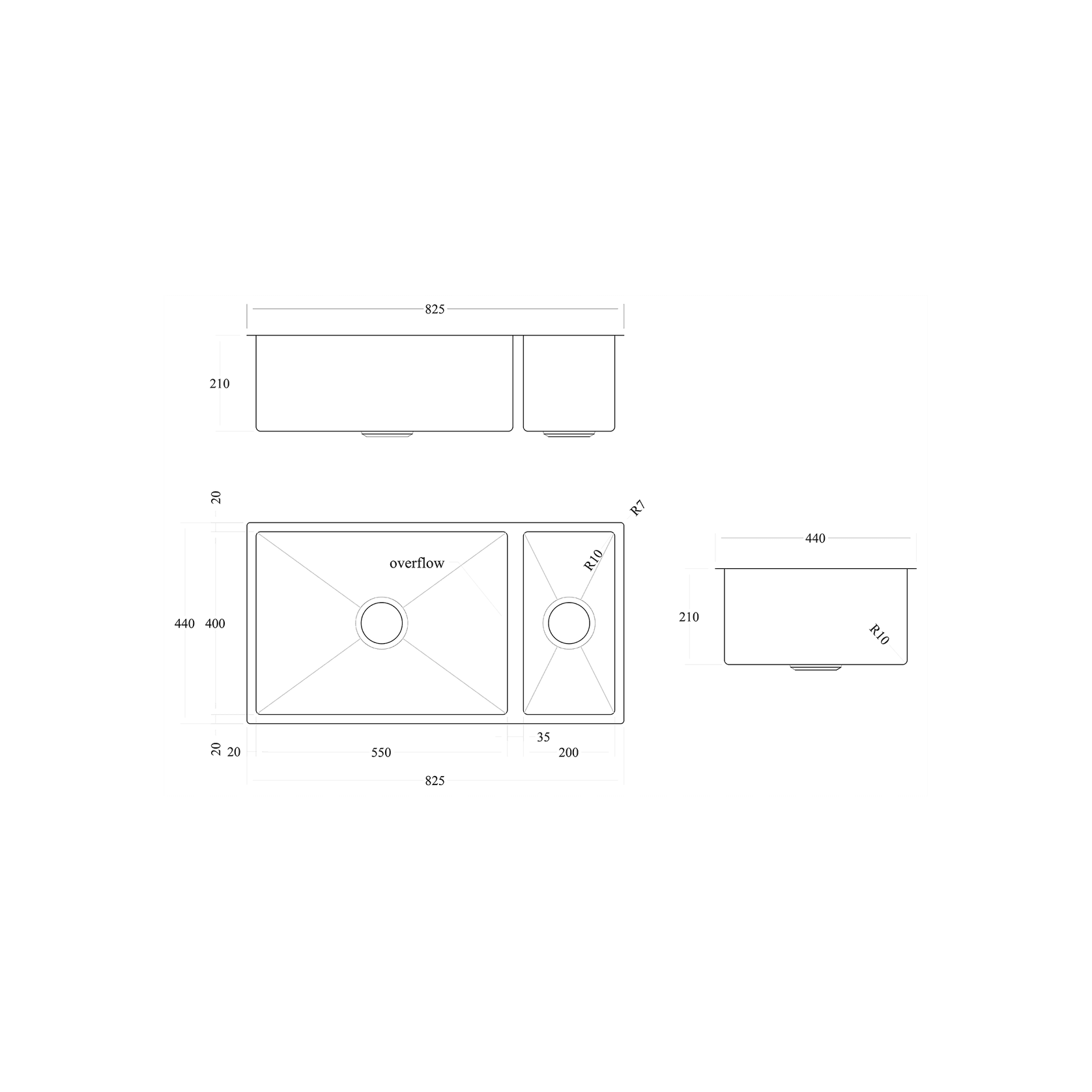 Code Aspen Double Bowl Pvd 304 Stainless Steel Sinks gallery detail image