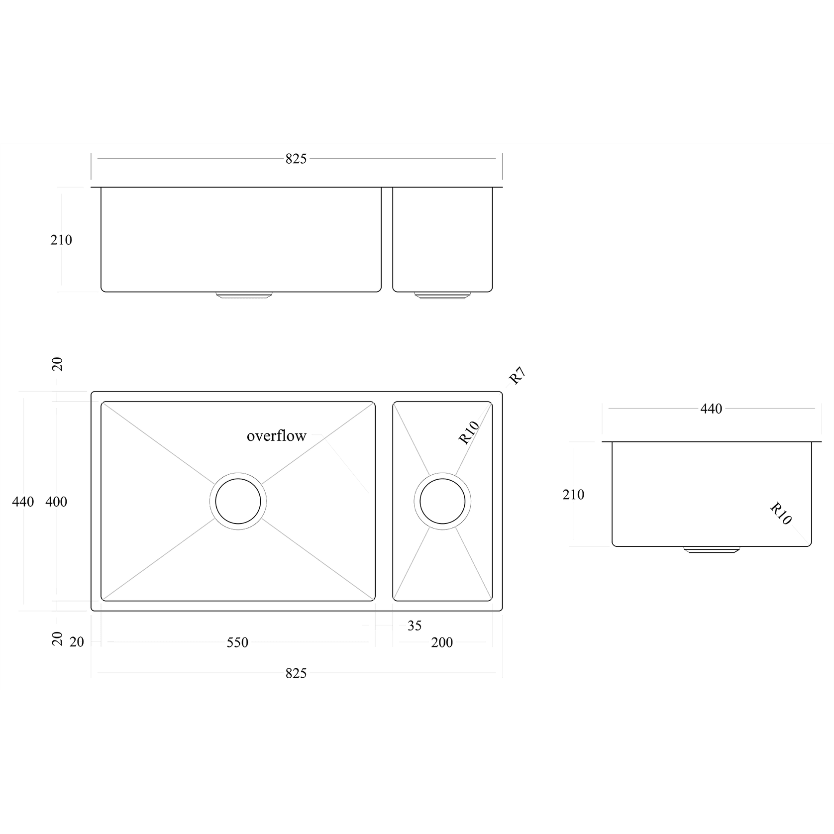 Code Aspen Double Bowl Pvd 304 Stainless Steel Sinks gallery detail image