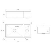 Code Aspen Double Bowl Pvd 304 Stainless Steel Sinks gallery detail image