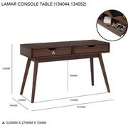 LAMAR Console Table with 2 Drawers 122cm - Natural gallery detail image