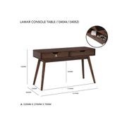 LAMAR Console Table with 2 Drawers 122cm - Natural gallery detail image