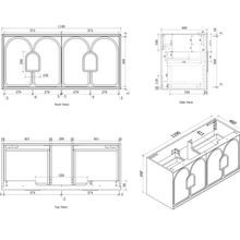 Otti Laguna Satin White 1200mm Single Bowl Wall Hung Vanity gallery detail image