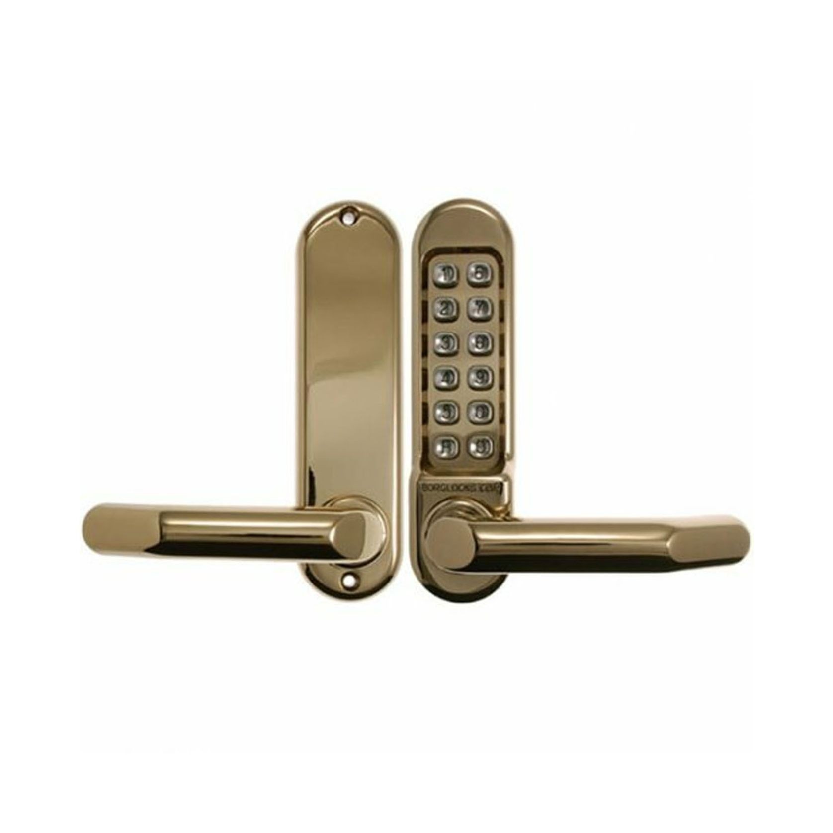 Borg Digital Door Lock Keyless Entry Fire Rated Polished Brass BL5001PB gallery detail image