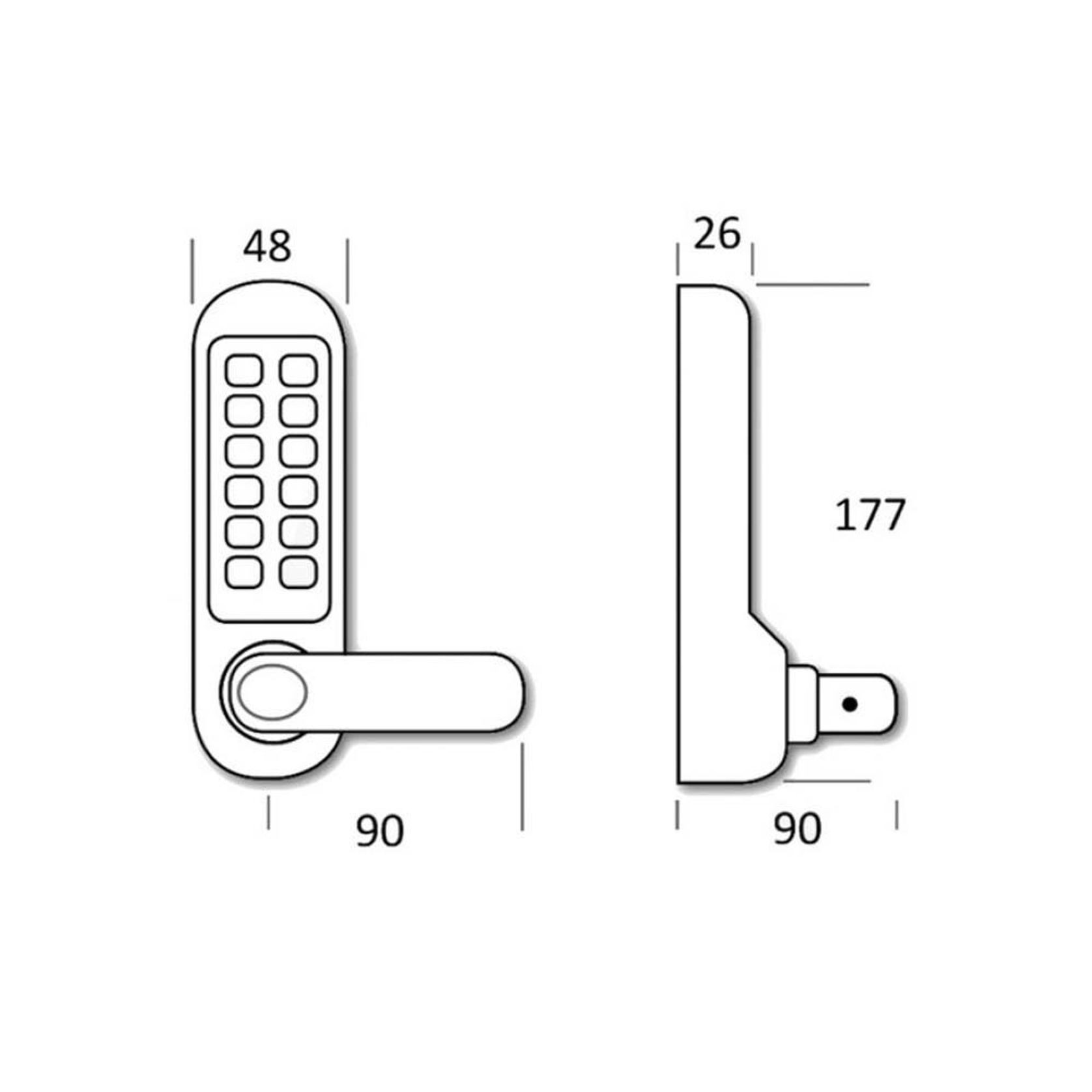 Borg Digital Door Lock Lever Keyless Marine Grade Chrome Plate BL5201MG gallery detail image