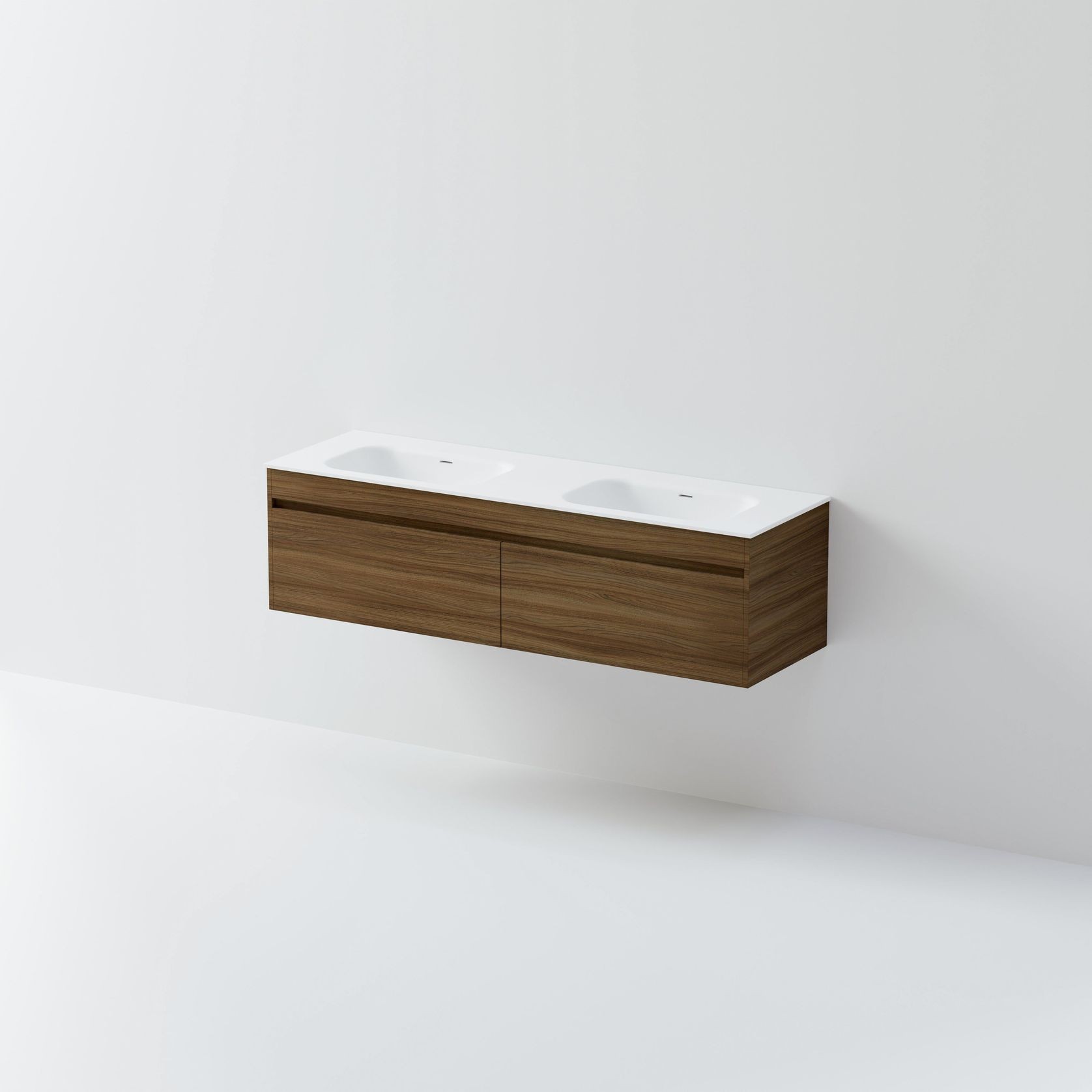 Code Luxe 1600 Wall Hung Double Basin Vanity | 2 Drawer gallery detail image