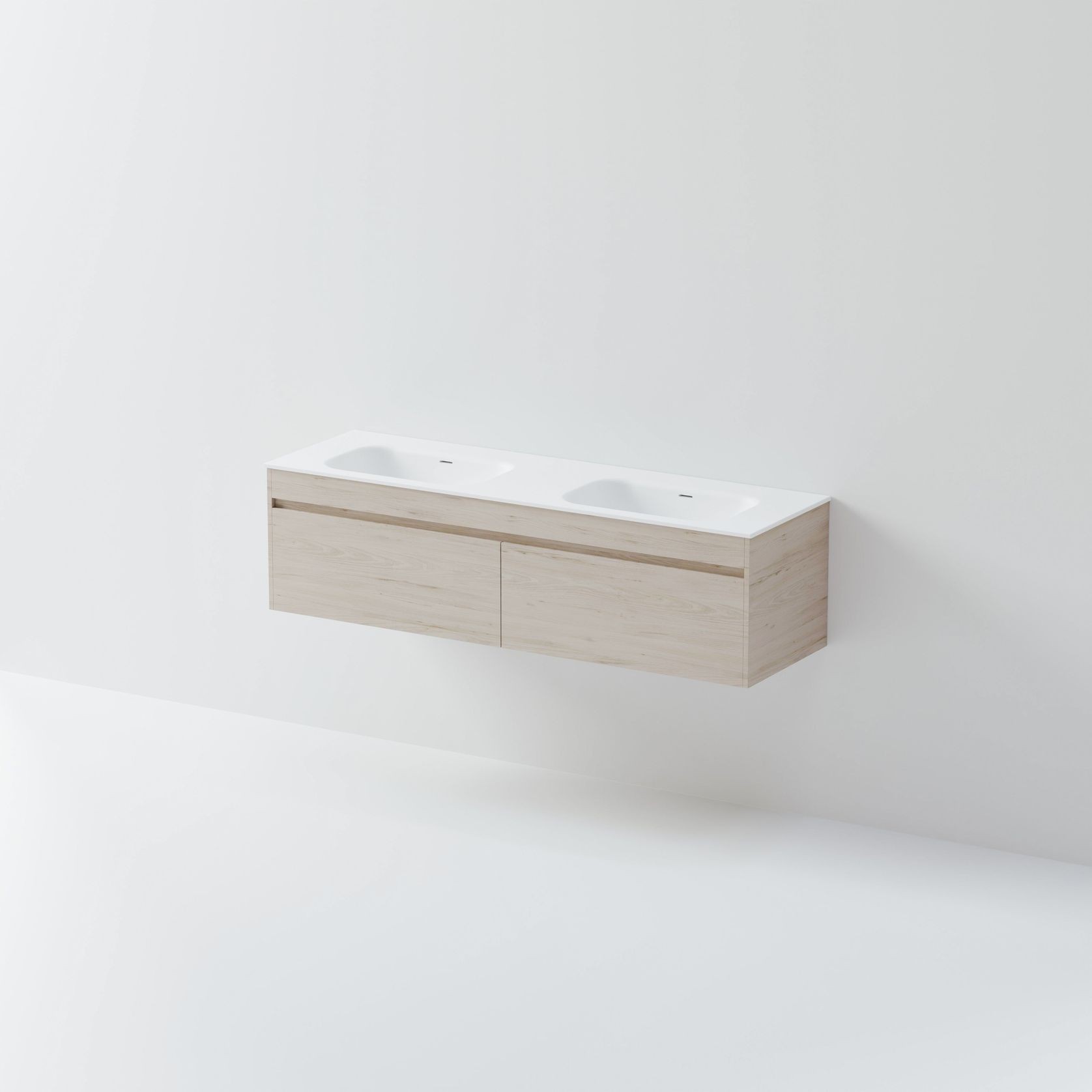 Code Luxe 1600 Wall Hung Double Basin Vanity | 2 Drawer gallery detail image