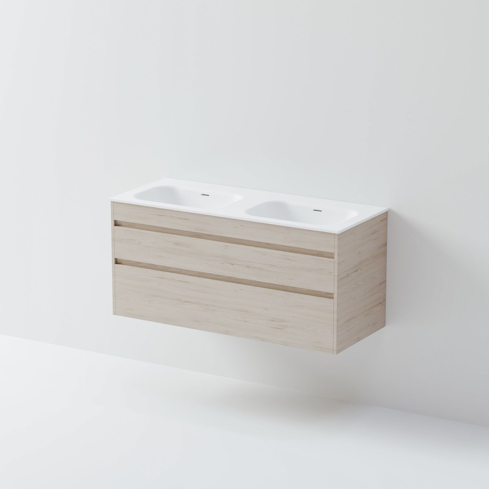 Code Luxe 1200 Wall Hung Double Basin Vanity | 2 Drawer gallery detail image