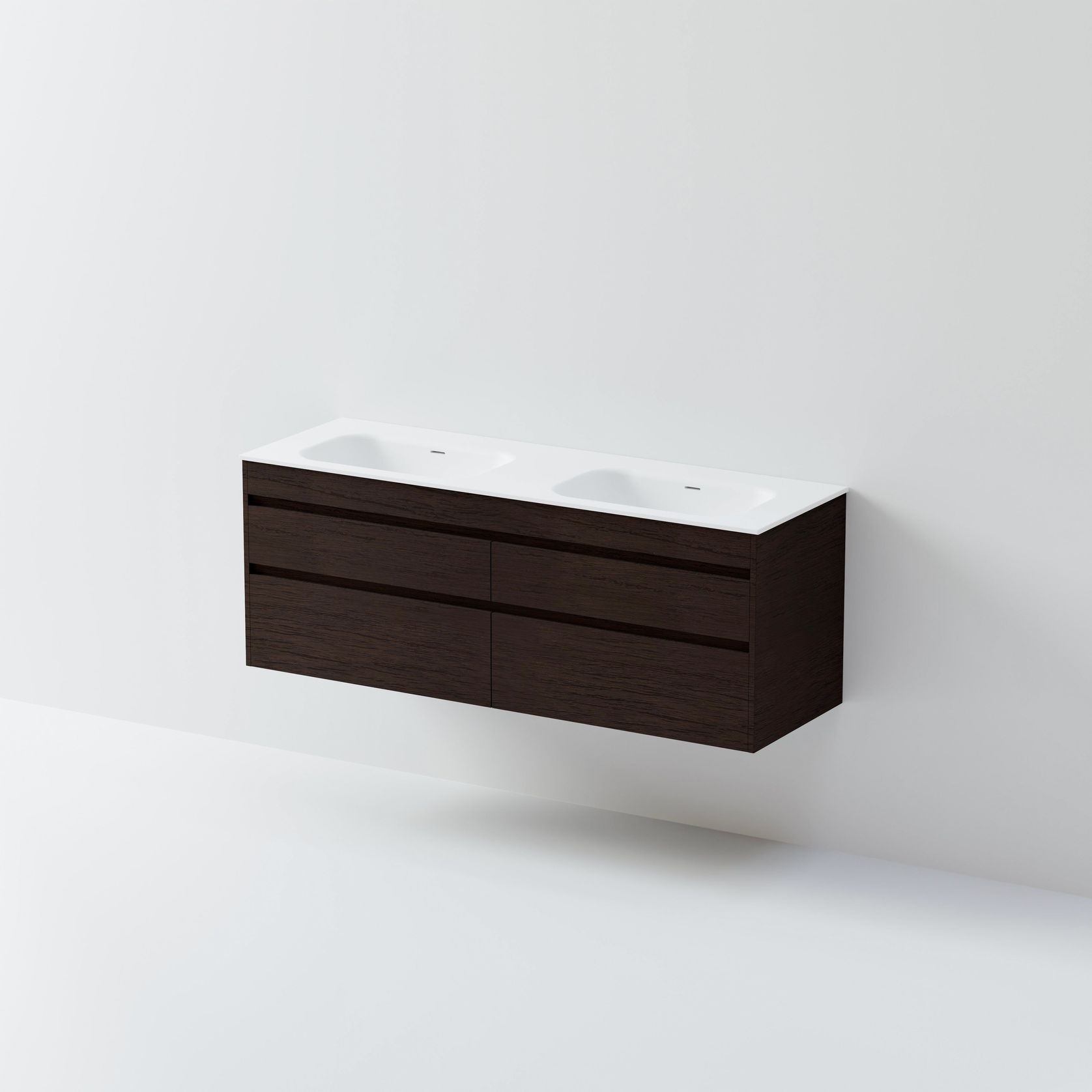 Code Luxe 1500 Wall Hung Double Basin Vanity | 4 Drawer gallery detail image