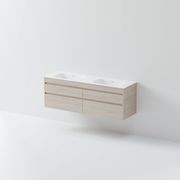 Luxe 1600 Wall Hung Double Basin Vanity | 4 Drawer gallery detail image