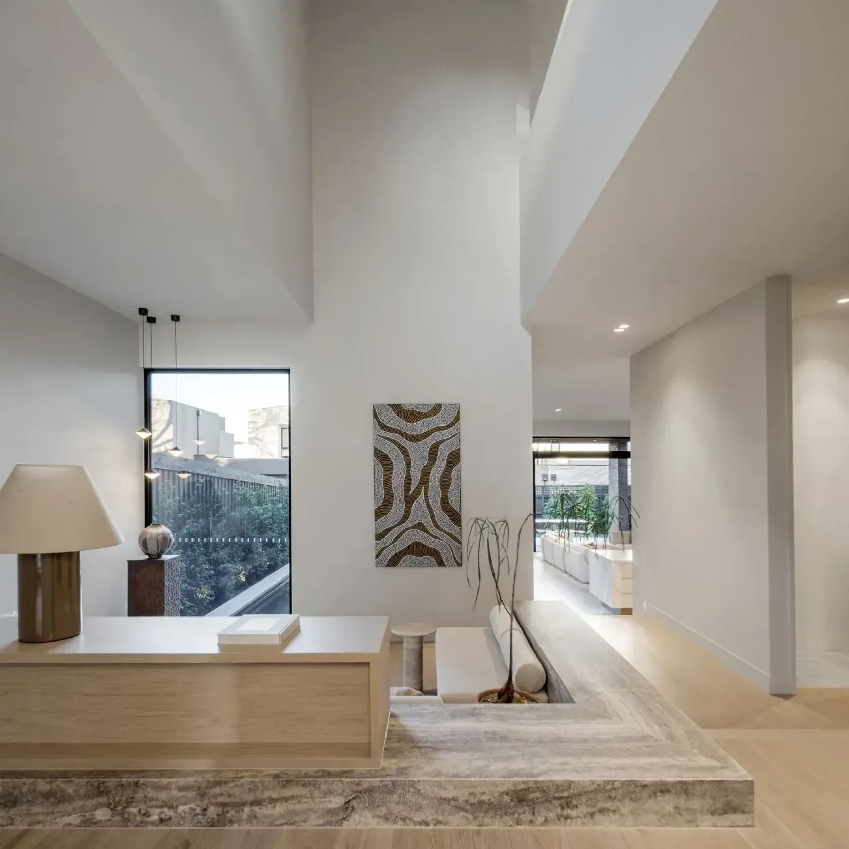 Light Silver Vein Cut Travertine Benchtop gallery detail image