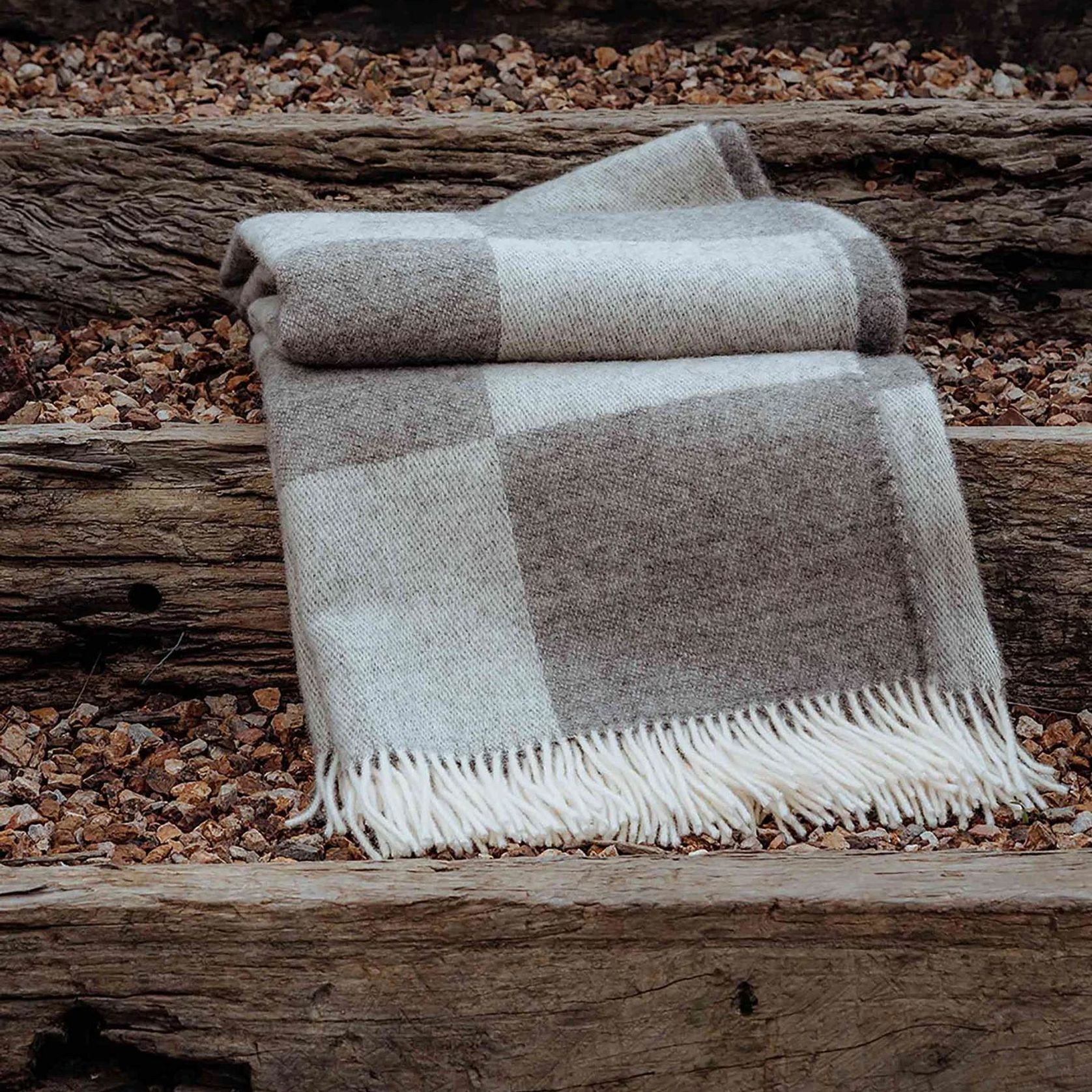 Weave Home Lake Hayes Throw Blanket - Ash | 100% Wool | Large Size gallery detail image