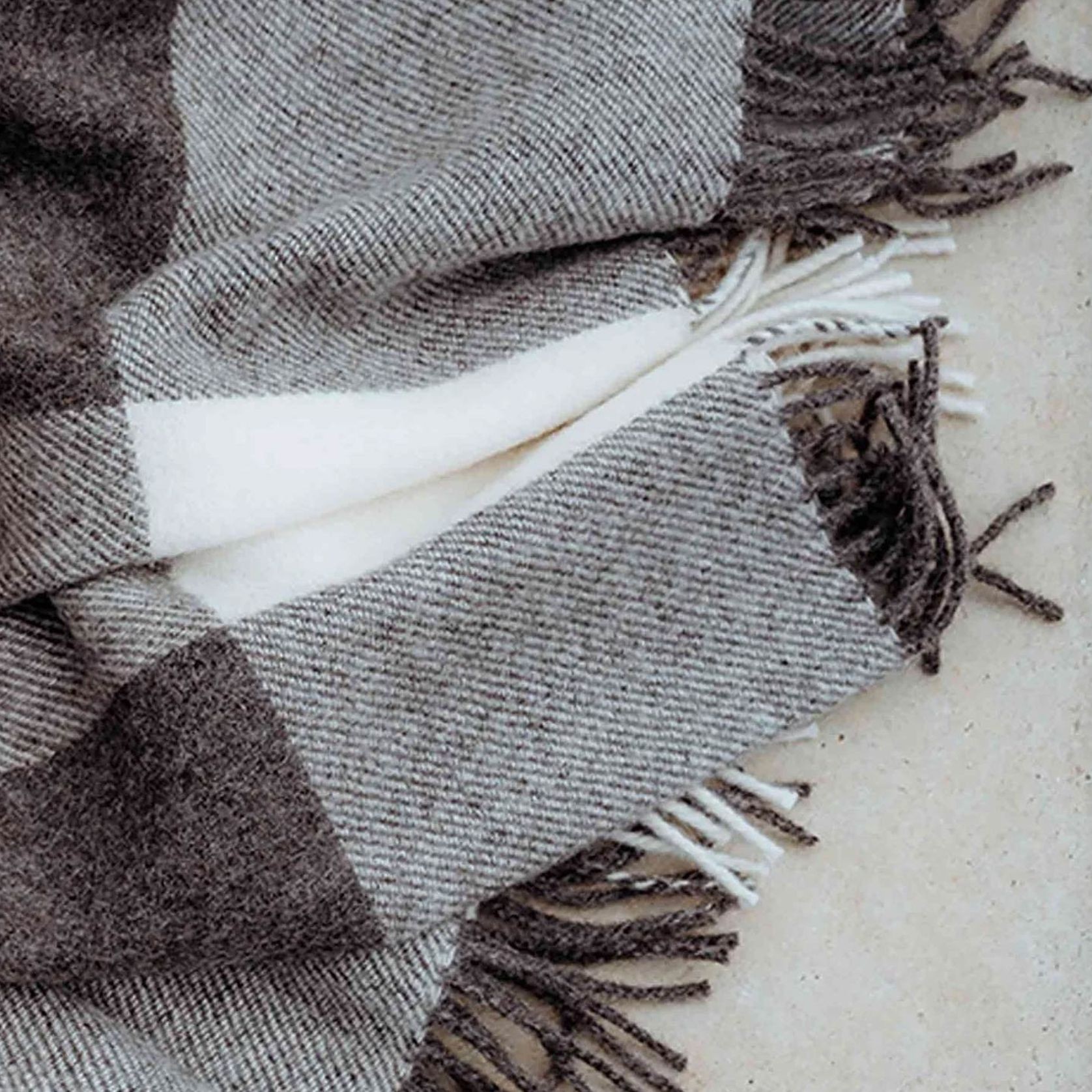 Weave Home Lake Hayes Throw Blanket - Peat | 100% Wool | Large Size gallery detail image