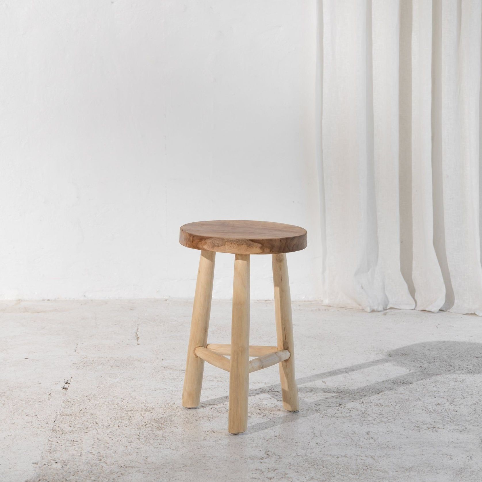 Lale Rustic Milking Stool - 46cm gallery detail image