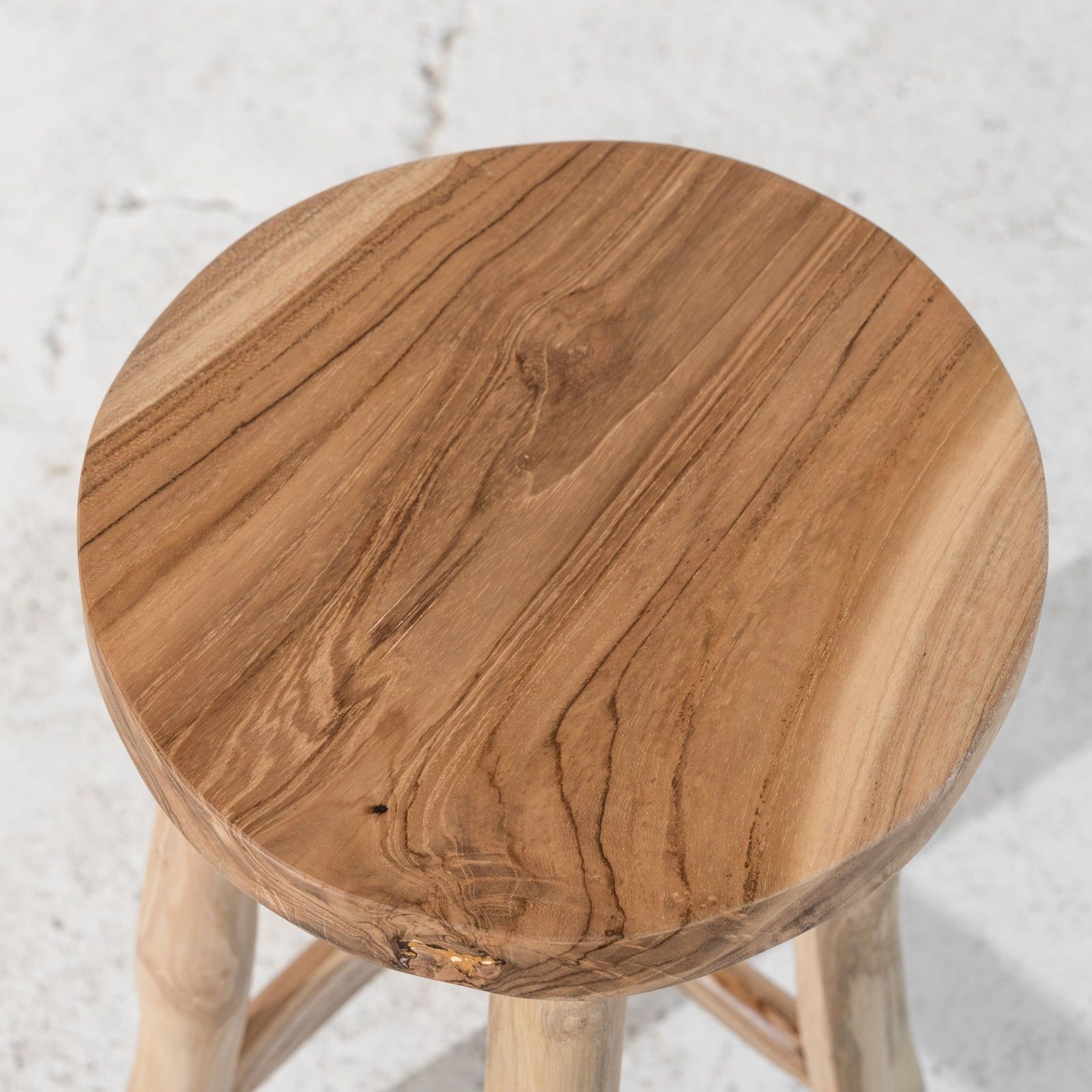 Lale Rustic Milking Stool - 46cm gallery detail image