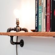Rustic Pipe Bracket Shelf 130cm gallery detail image