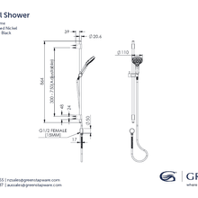Glint AirFlo™ Adjustable Rail Shower gallery detail image