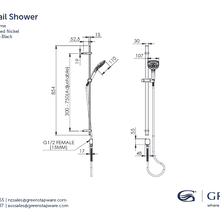 Swept AirFlo™ Adjustable Rail Shower gallery detail image