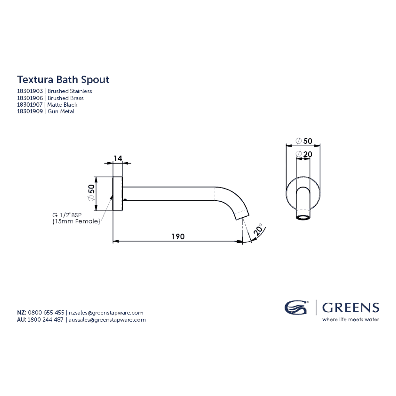 Gisele Bath Spout gallery detail image