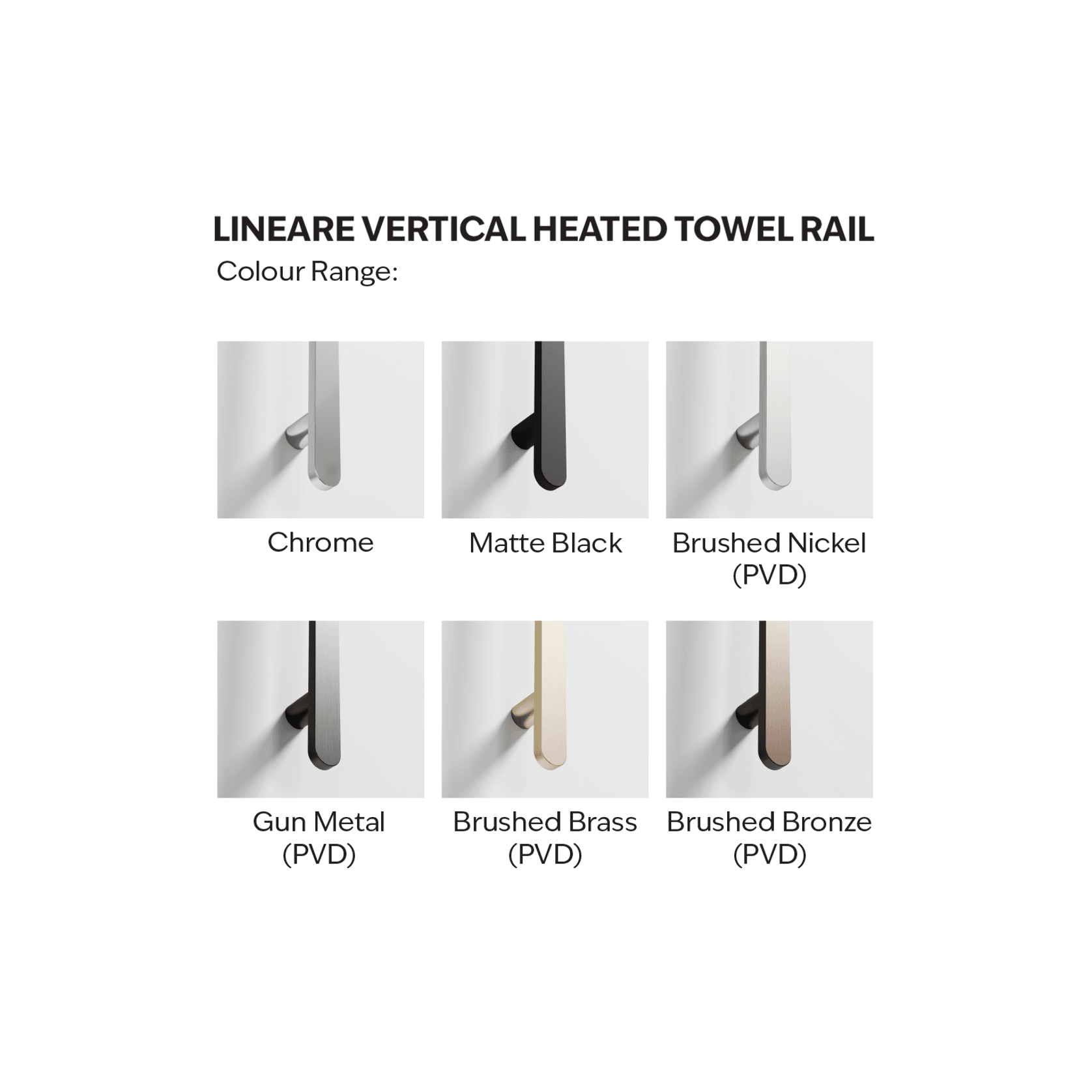 Lineare Vertical Heated Towel Rail 850 gallery detail image