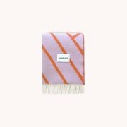 Maison Deux Lines - Lilac Orange | Large Reversible Wool Throw gallery detail image