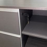 MATEES Executive Desk Reversible  2.4M - Grey/ Brown gallery detail image
