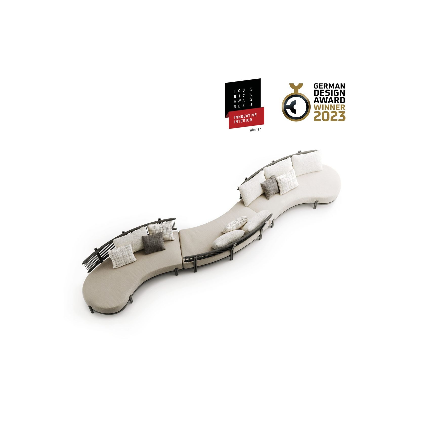 Loto Curved Modular Outdoor Sofa by Atmosphera gallery detail image