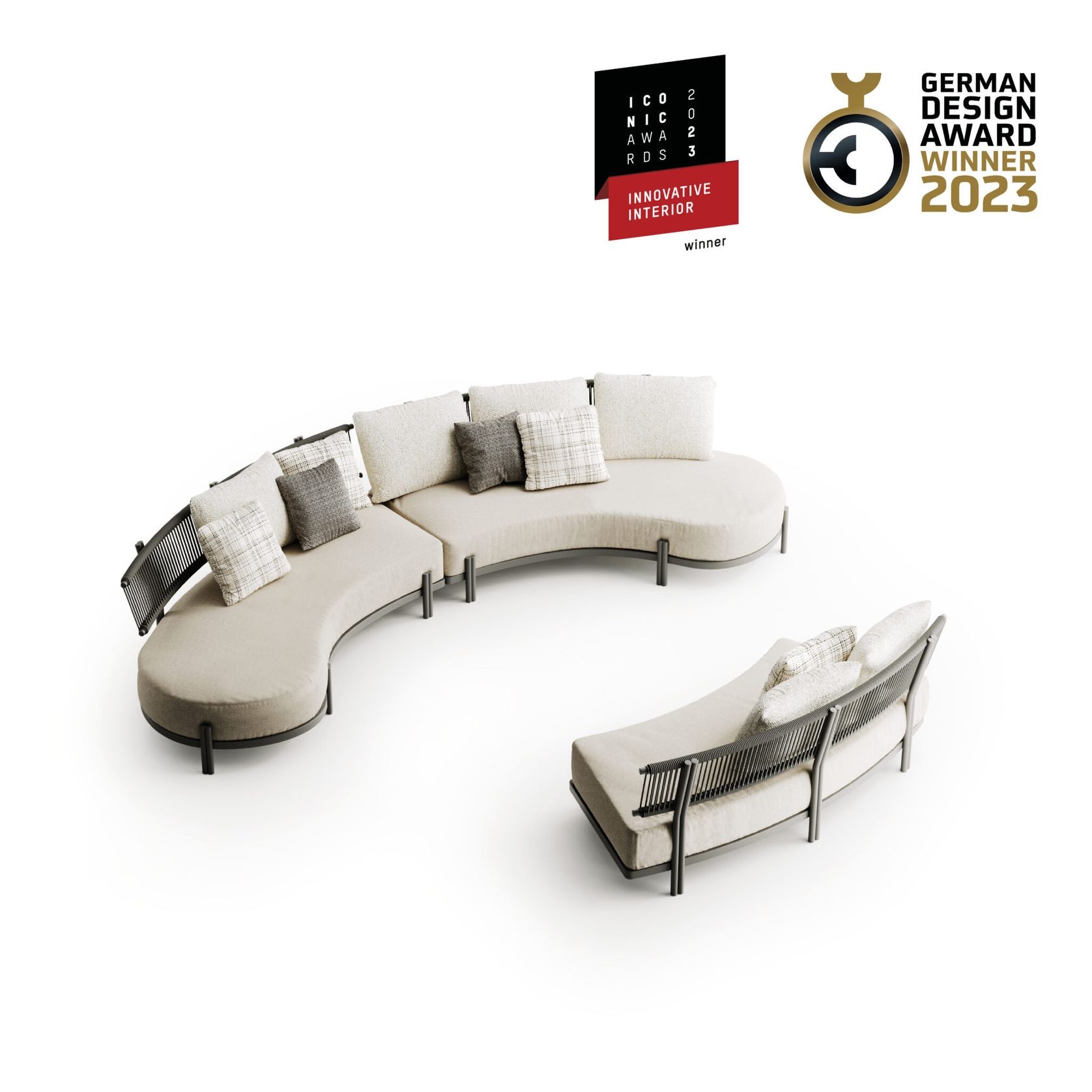 Loto Curved Modular Outdoor Sofa by Atmosphera gallery detail image