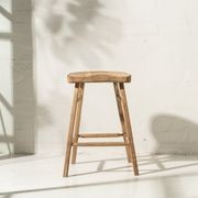 Louella Recycled Teak Barstool gallery detail image
