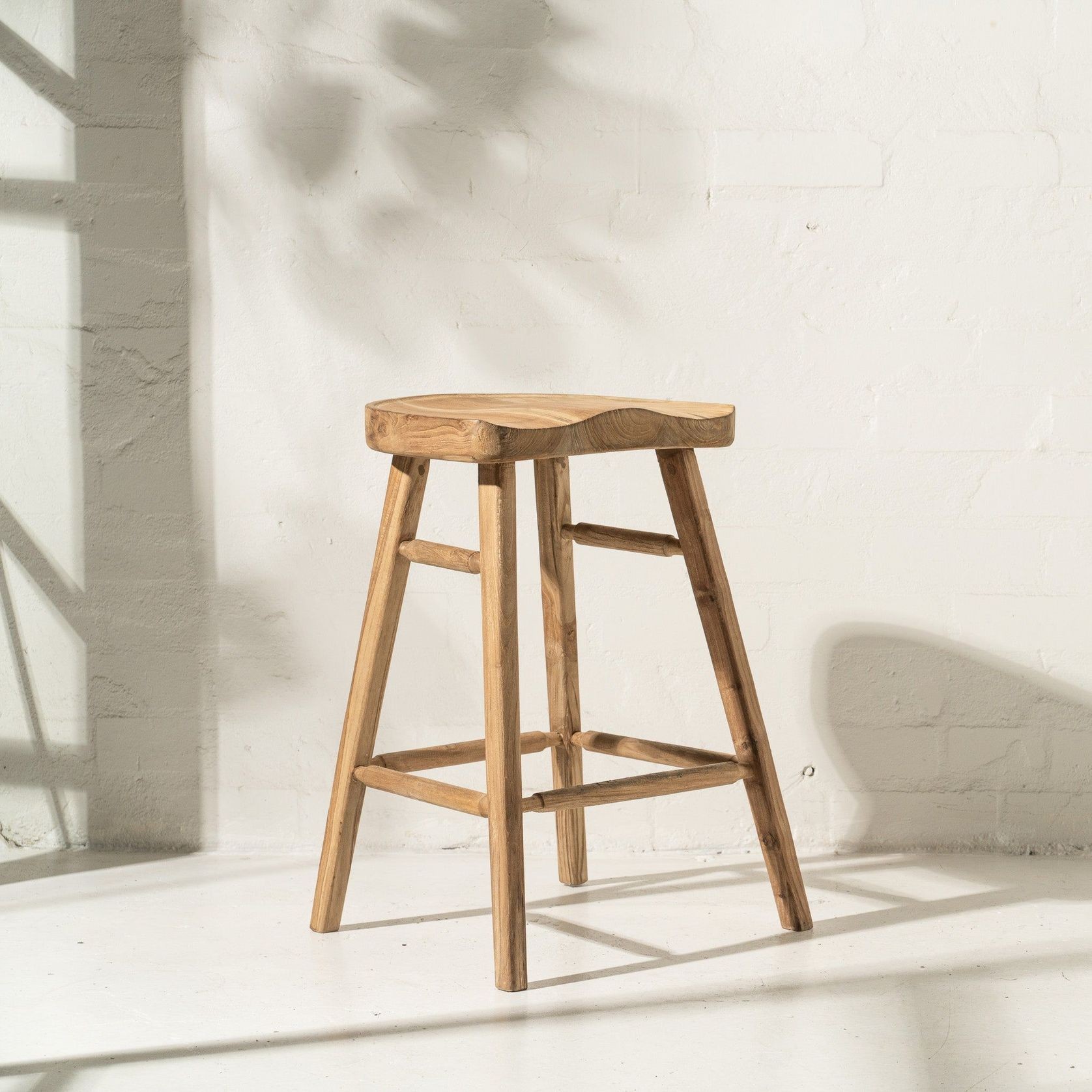 Louella Recycled Teak Barstool gallery detail image
