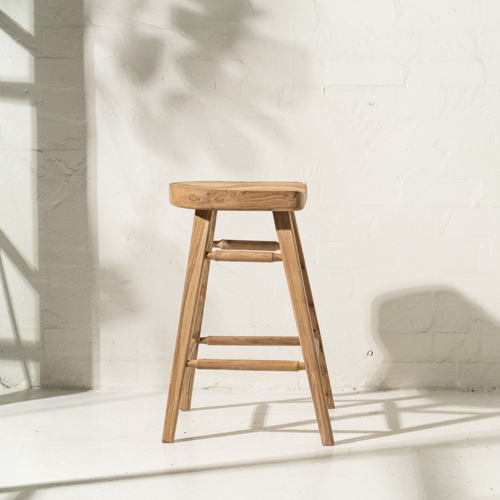 Louella Recycled Teak Barstool gallery detail image