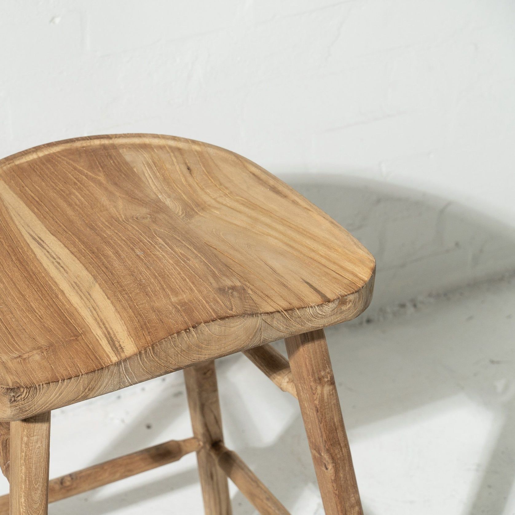 Louella Recycled Teak Barstool gallery detail image