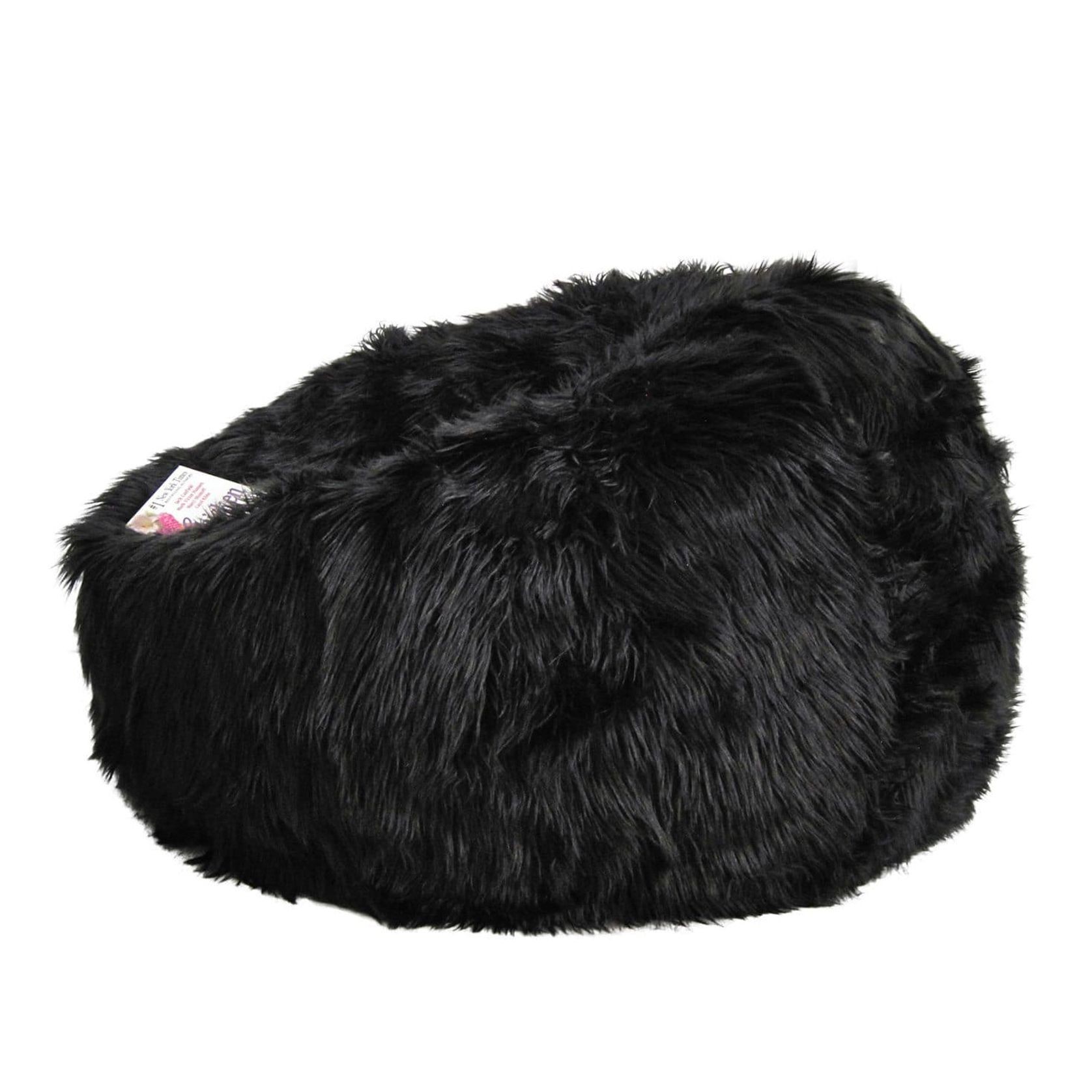 Lush Fur Bean Bag - Black gallery detail image