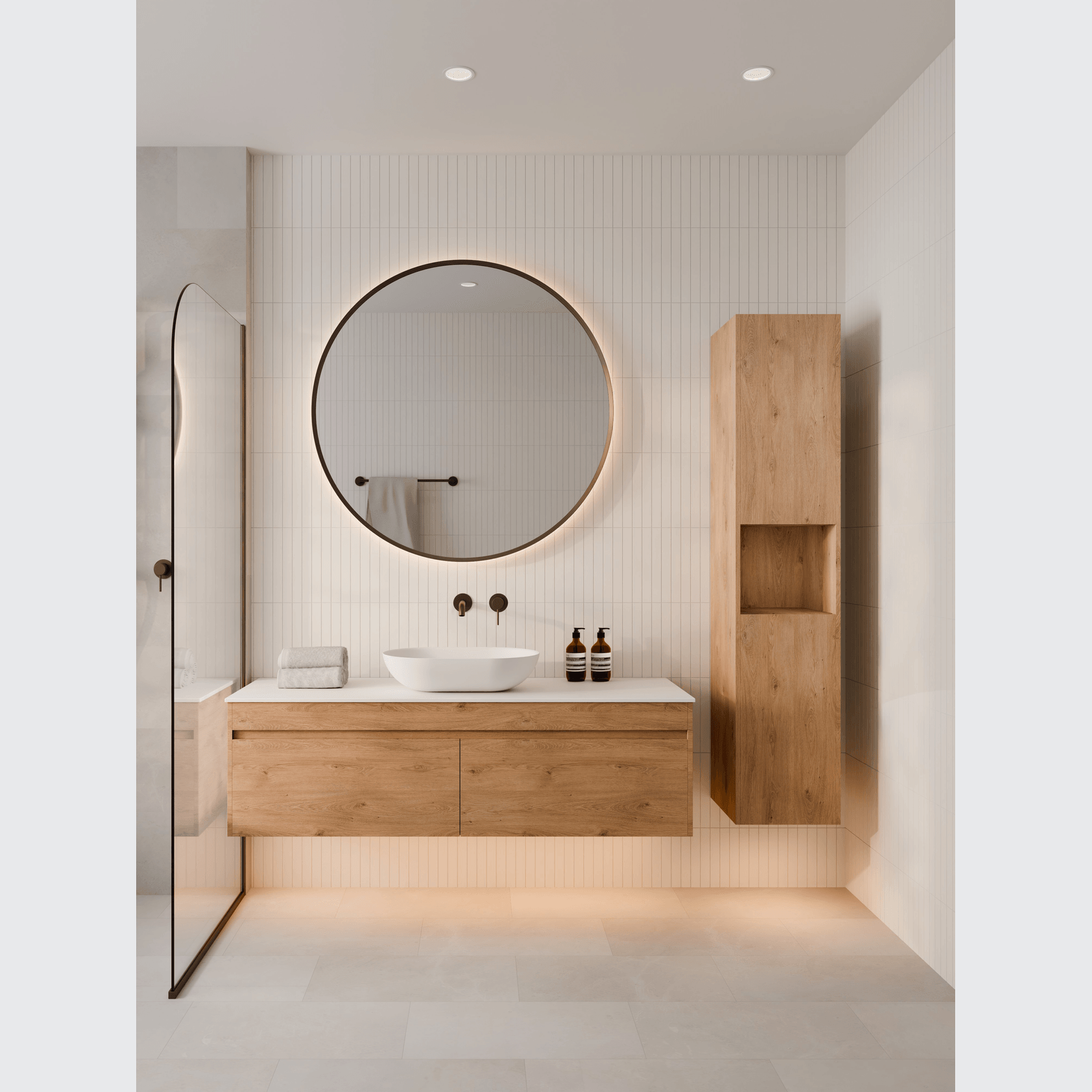 Luxe Tall Bathroom Storage Cabinet gallery detail image