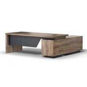 BALDER Executive Desk with Left Return 1.8-2.0M - Warm Oak & Black gallery detail image
